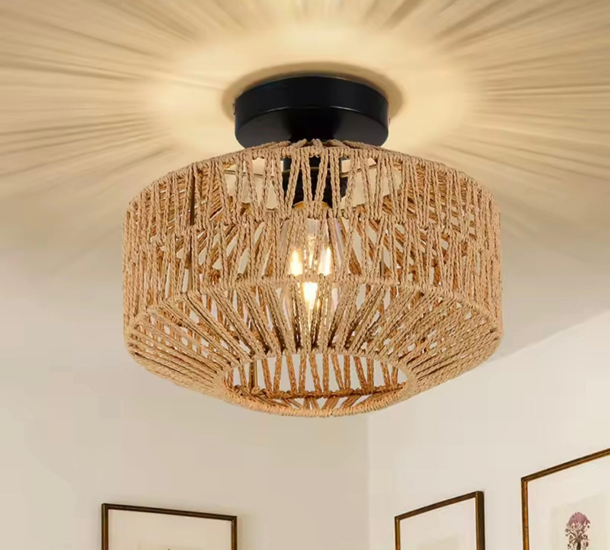 Lámpara de techo ratán