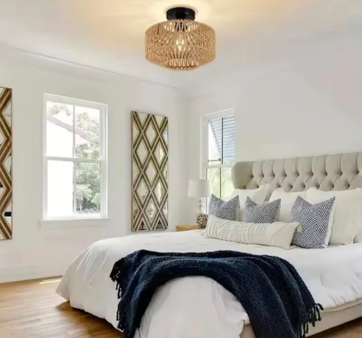 Lámpara de techo ratán