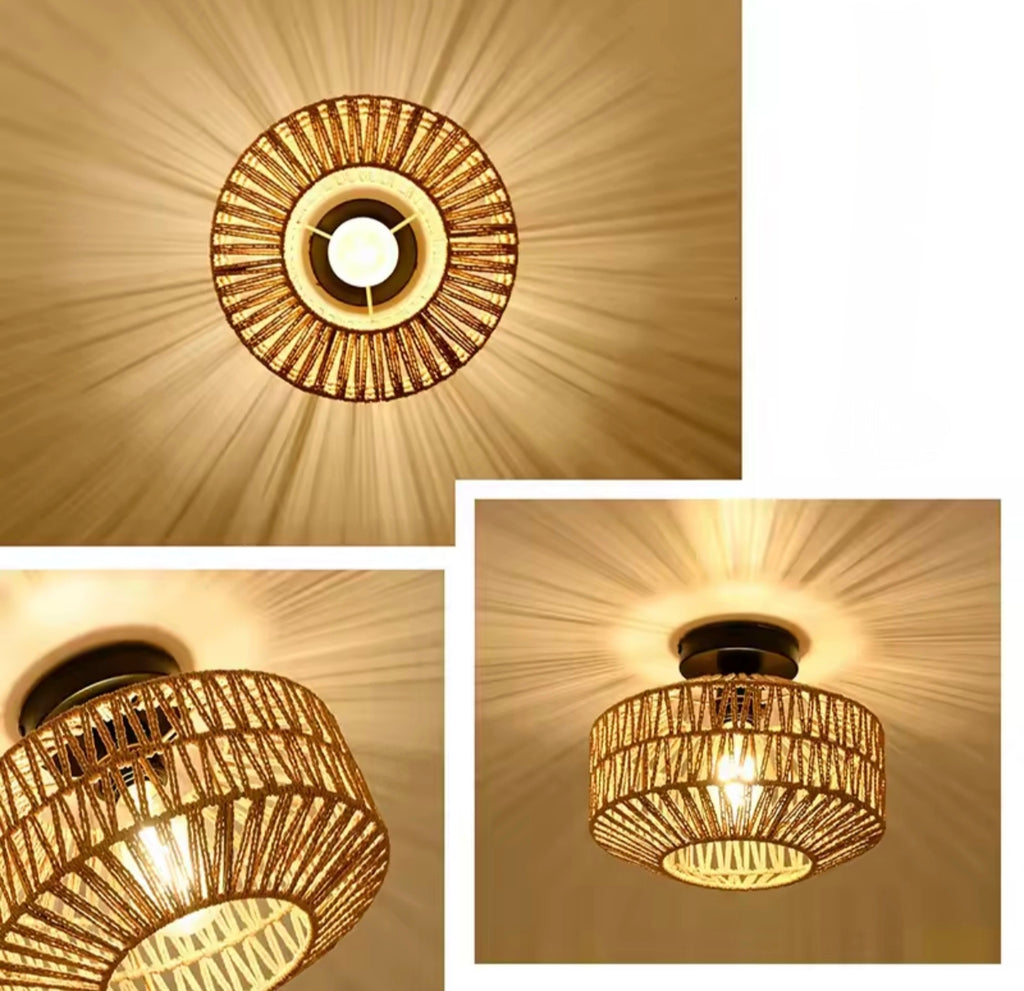 Lámpara de techo ratán