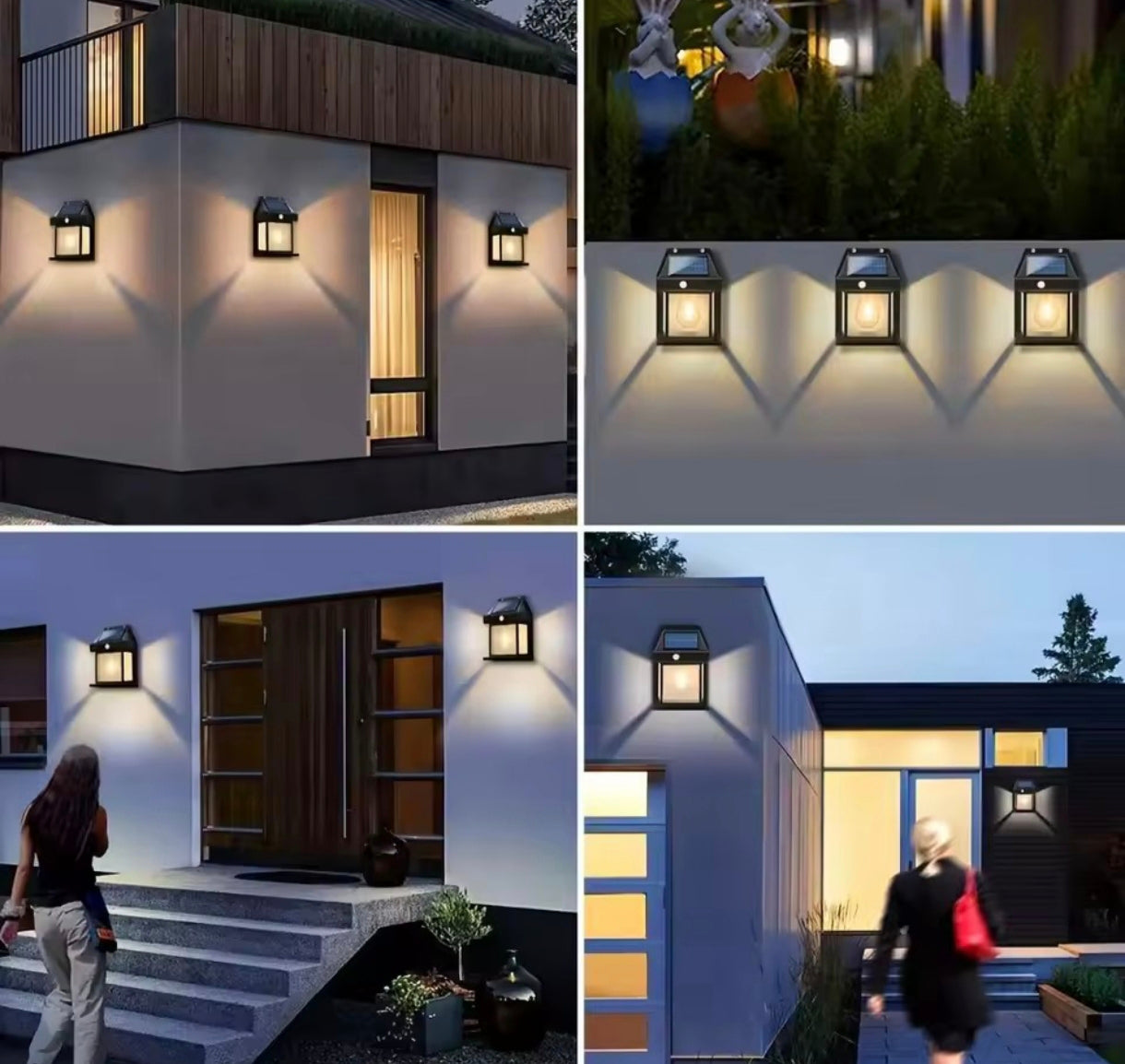 Pack 4 luces solares exterior